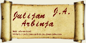 Julijan Arbinja vizit kartica